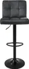 A studio shot of a gray bar stool with a black base and stem. Voir les images du produit