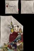 A collage of product images, including a pillow and a folded blanket featuring a portrait of Frida Kahlo. Produktbild-Vorschau