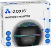 The image shows the packaging of a black night light projector with stars. Voir les images du produit