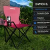 24MOVE® Campingstuhl Faltstuhl, rot, mit Getränkehalter und Produktbild-Vorschau 3