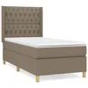 vidaXL Boxspringbett mit Matratze Taupe 90x190 cm Stoff - Produktbild-Vorschau 3
