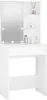 A white vanity table with a mirror and shelves, featuring LED lights around the mirror. Náhled obrázku produktu