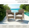 Lot de 2 fauteuils de jardin en rotin avec 2 sets de Voir les images du produit 4
