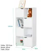 Libreria, scaffale verticale in MDF bianco con 8 scomparti Anteprima dell’immagine prodotto 2