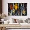 MuchoWow® Wandteppich Wandbehang Gewürze - Löffel - Schwarz Produktbild-Vorschau 2