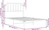 vidaXL Bettgestell mit Kopfteil Metall Weiß 100x200 cm Produktbild-Vorschau 7