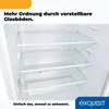 Interior view of an empty refrigerator with adjustable glass shelves. Produktbild-Vorschau