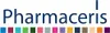 The image shows the brand name 'PHARMACERIS' in large, dark blue letters, with a line of colorful squares below it. A single vertical line is above the brand name. Produktbild-Vorschau