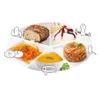 A collage of food items and kitchen appliance parts, arranged in a circular pattern. Podgląd zdjęcia produktu