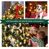 A collage of images showing Christmas decorations, including a Christmas tree with lights and ornaments, a dog in a festive sweater, and children decorating a Christmas tree. Produktbild-Vorschau