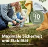 Two people are building a wooden structure outdoors, with a green warranty badge in the background. Anteprima dell’immagine prodotto