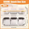 UnboxG Edelstahl Snackbox 2er Set 600 ml, 3 Fächer, Produktbild-Vorschau 4