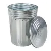 Zink Abfalleimer mit Deckel 58 Liter Silber Outdoor Garten Produktbild-Vorschau 2