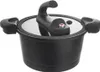 A black pressure cooker with a glass lid and black handles, set against a white background. Podgląd zdjęcia produktu