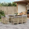 vidaXL 11-tlg. Garten-Essgruppe mit Kissen Beigemischung Produktbild-Vorschau 2