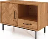 Kommode Seiba Wildeiche massiv 97x45x65 Fischgrätmuster 1 Produktbild-Vorschau 1