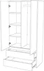 STIV Möbel | Kleiderschrank Weiß Matt 90x50x180 cm | 2 Produktbild-Vorschau 8