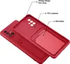 A red phone case is shown from a diagonal angle, with a second case slightly offset behind it. The inner lining of the top case is visible, highlighting its features. Produktbild-Vorschau