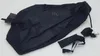 A black fabric collection bag with a Bosch logo is laid out on a white surface, along with a separate strap accessory. Produktbild-Vorschau