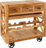 Barschrank BODEGA 90cm mit Rollen Mangoholz Produktbild-Vorschau 1