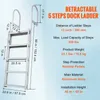 A diagram of a retractable dock ladder with dimensions and specifications. Produktbild-Vorschau