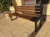 Gartenbank Holz Metall 180 cm mit Lehne - Moderne Bank - Produktbild-Vorschau 8