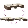 Design 11-tlg. Garten-Sofagarnitur mit Kissen Braun Poly Produktbild-Vorschau 6