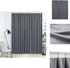 A collage of images showing a grey curtain, a close-up of the fabric, and a detail of the curtain hooks. Produktbild-Vorschau