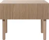 A wooden nightstand with a ribbed front and four legs, presented against a white background. Produktbild-Vorschau