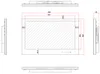 Technical drawing with dimensions of a flat-screen television. Produktbild-Vorschau