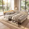 INONEFT Polsterbett 140x200cm mit LED und USB, Schlafsofa Produktbild-Vorschau 3