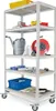 A multi-shelf storage cart with various items on its shelves. Produktbild-Vorschau