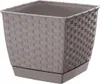 doniczka RATOLLA SQUARE 25x25x22cm BEŻOWA (7529U) z miską Podgląd zdjęcia produktu 2