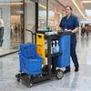 HOMCOM vozík na upratovanie s 3 policami a 70-litrovým Náhľad obrázku produktu 2