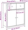 vidaXL Credenza Artisan in rovere 70x30x80 cm materiale a Anteprima dell’immagine prodotto 7
