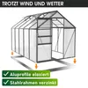 BRAST Gewächshaus Aluminium mit Fundament | 310x190x195cm | Produktbild-Vorschau 2
