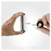 Hands holding a metal tube and a close-up of another metal tube, with size indicators. Produktbild-Vorschau