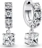 Pandora 293547C01- Pavé Dangle Hoop - náušnice Náhled obrázku produktu 2
