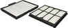 Two white pleated air filters with black frames are shown side-by-side against a white background. One filter is shown at an angle, and the other is directly in front. Produktbild-Vorschau