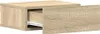 A floating nightstand with an open drawer, showing the drawer slides. Produktbild-Vorschau