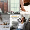 A collage of images showing a cozy home setting, including a cat by a window, feet on a rug, a bed with a book and mug, and a woman relaxing on a sofa. It also includes an OEKO-TEX certification logo. Produktbild-Vorschau