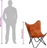 vidaXL Fauteuil Butterfly brun en cuir véritable Voir les images du produit 12