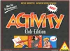The image is the box art for the board game 'Activity Club Edition'. It features the game's title prominently, along with illustrations depicting various game scenarios and the text 'Nur für Erwachsene!' (Only for Adults!). Produktbild-Vorschau