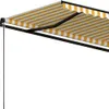vidaXL Markíza ručne výsuvná 500x300 cm žlto-biela Náhľad obrázku produktu 5