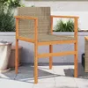Gartenstühle 2 Stk. Beige Poly Rattan und Massivholz Produktbild-Vorschau 2