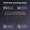 RGB-Gaming-Tisch 120 x 60 cm |Carbon-Optik X-förmiges Produktbild-Vorschau 2