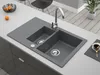 Granitspüle - Spülbecken - Küchenspüle - 79 x 50 cm - Produktbild-Vorschau 6