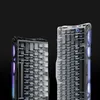 Two mechanical keyboards with RGB lighting are displayed against a black background. Produktbild-Vorschau