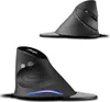 Two views of a black vertical ergonomic mouse on a white background. Produktbild-Vorschau