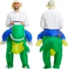 A person wearing an inflatable dinosaur costume, shown from the front and back. Náhled obrázku produktu